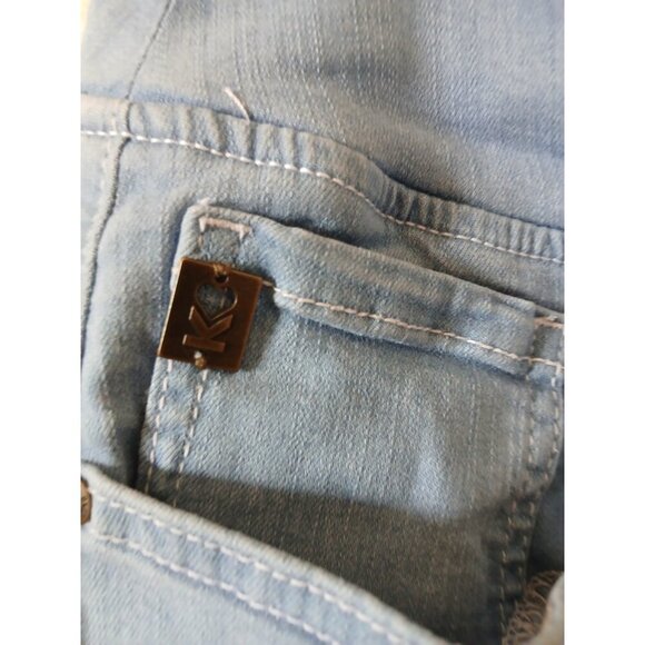 Belle by Kim Gravel Pants  TripleLuxe Denim Wide Leg Crop w/ Fray Size 16 - Picture 4 of 16